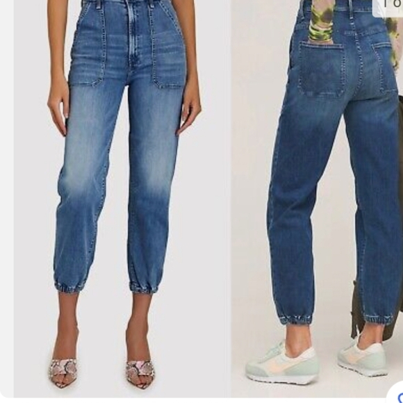 Mother Wrapper Patch Springy Ankle Jeans, Size 26 - Picture 3 of 13